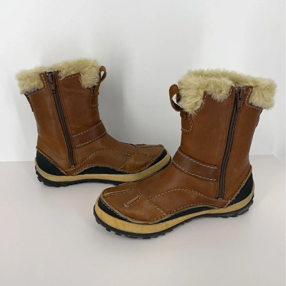 Merrell Womens Brown Leather Fur Lined Winter Boots Size 5